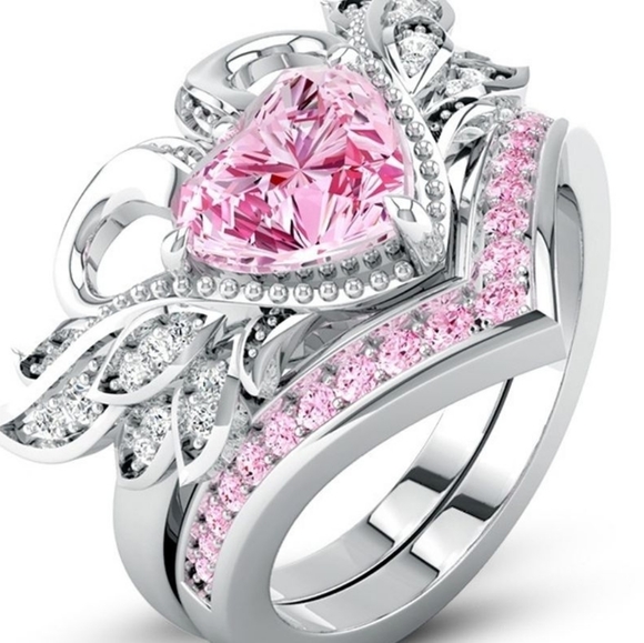 (3)Luxury Diamond engagement ring set 💍💕 2 swans side by side - Picture 4 of 8